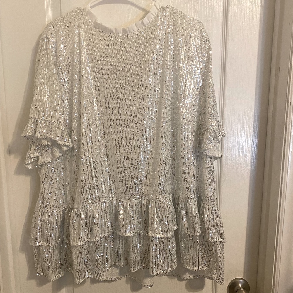 Silver Sequin Top